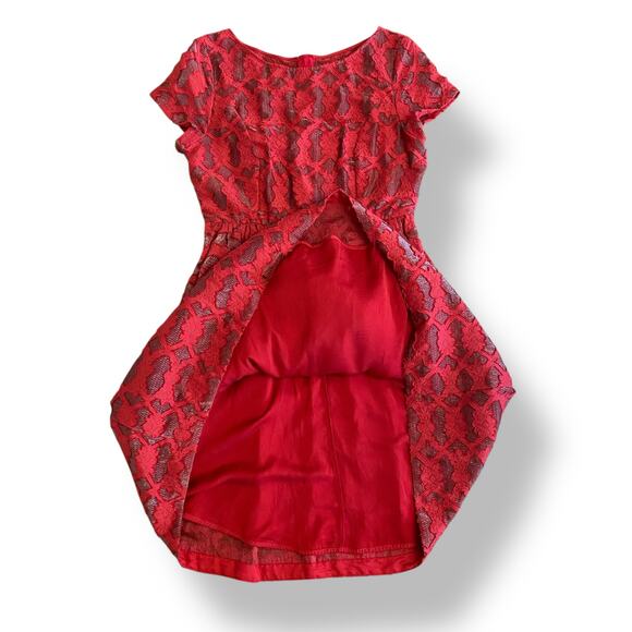 Anthropologie Moulinette Soeurs Rubied Lace Mini Dress Size 10 Red Party - Picture 5 of 10